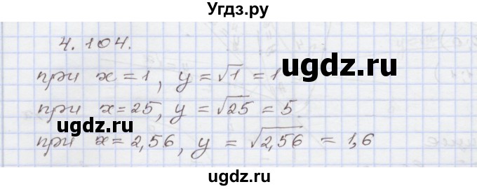 ГДЗ (Решебник №1) по алгебре 8 класс Арефьева И.Г. / глава 4 / упражнение / 4.104
