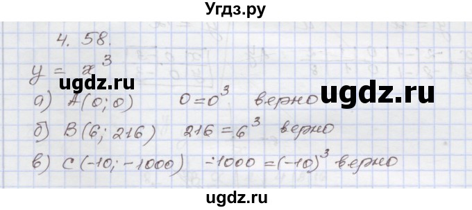 ГДЗ (Решебник №1) по алгебре 8 класс Арефьева И.Г. / глава 4 / упражнение / 4.58