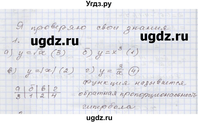 ГДЗ (Решебник №1) по алгебре 8 класс Арефьева И.Г. / глава 4 / я проверяю свои знания / 1