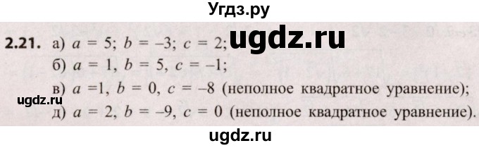 ГДЗ (Решебник №2) по алгебре 8 класс Арефьева И.Г. / глава 2 / упражнение / 2.21