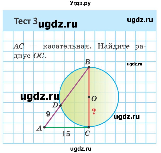 ГДЗ (Учебник ) по геометрии 8 класс Казаков В.В. / тесты / §29(продолжение 3)