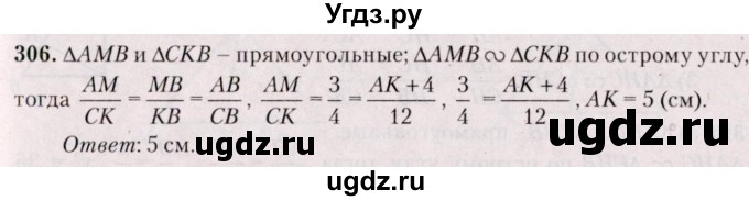 ГДЗ (Решебник №2) по геометрии 8 класс Казаков В.В. / задача / 306