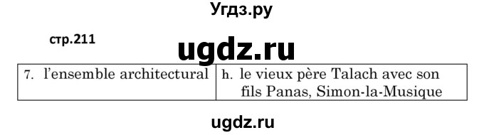 ГДЗ (Решебник) по французскому языку 7 класс Вадюшина Д.С. / страница номер / 211