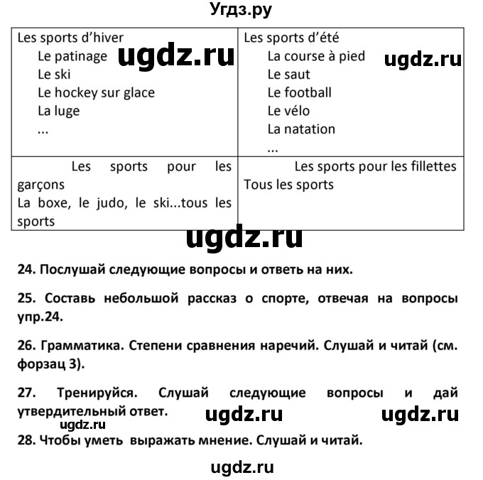 ГДЗ (Решебник) по французскому языку 7 класс Вадюшина Д.С. / страница номер / 98