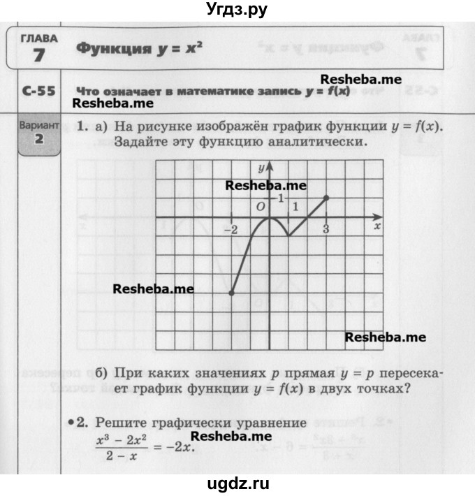 ГДЗ (Учебник) по алгебре 7 класс (самостоятельные работы ) Александрова Л.А. / С-55. вариант-№ / 2