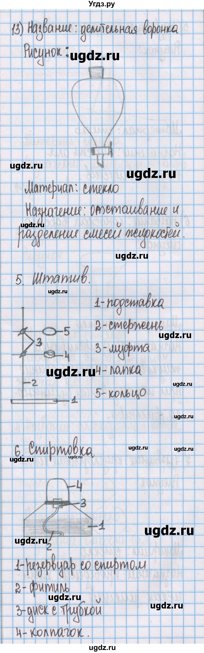 ГДЗ (Решебник) по химии 7 класс (тетрадь для лабораторных опытов и практических работ) Габриелян О.С. / практическая работа / 1(продолжение 6)