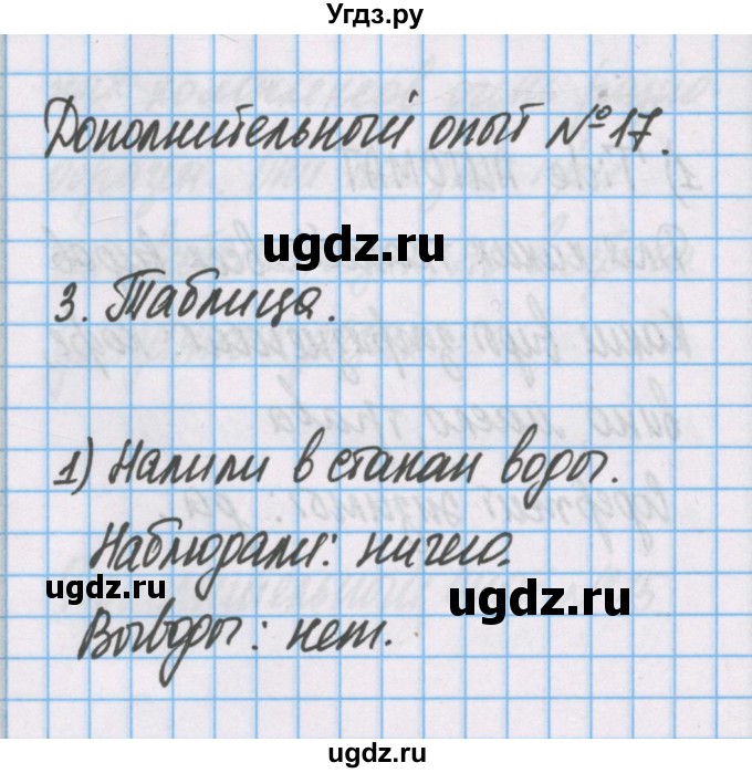 ГДЗ (Решебник) по химии 7 класс (тетрадь для лабораторных опытов и практических работ) Габриелян О.С. / дополнительный опыт / 17