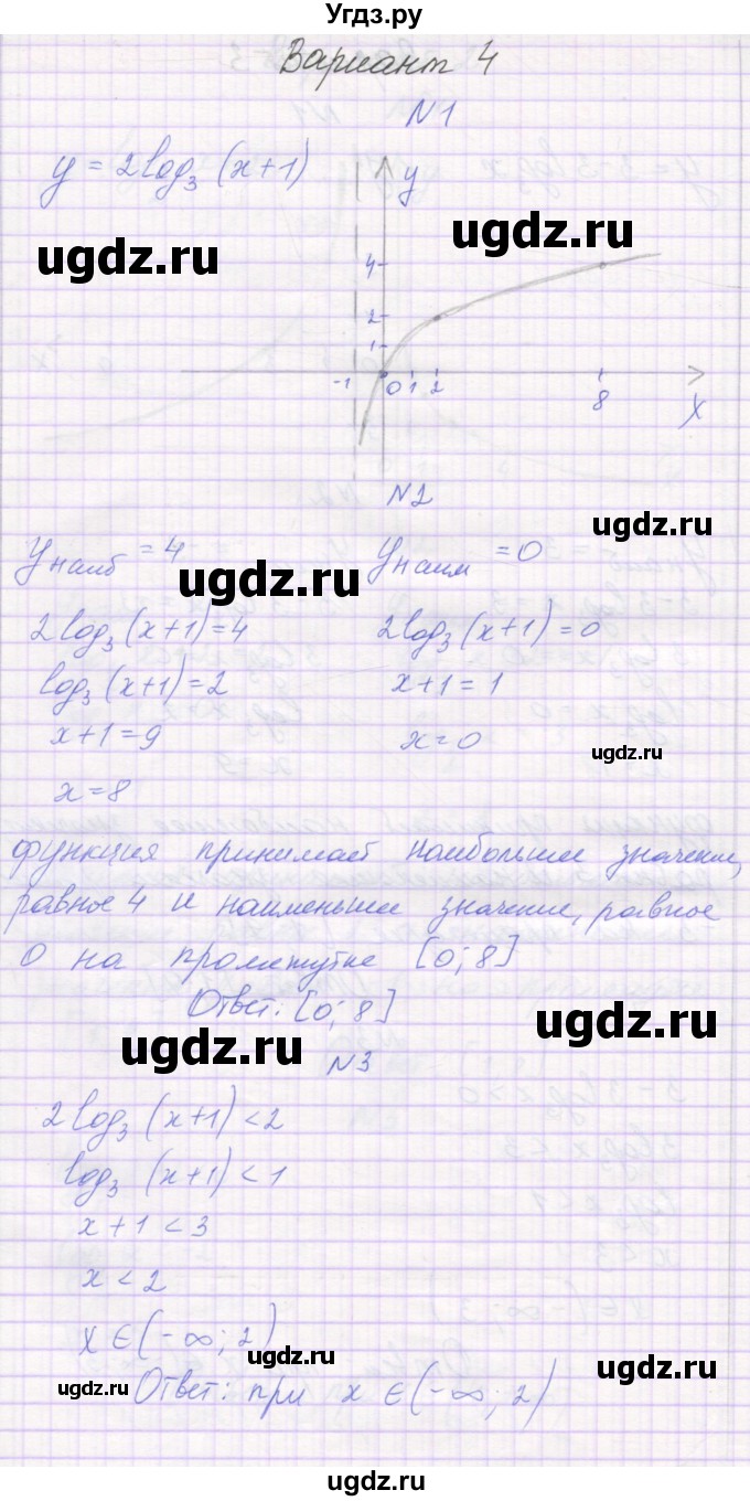 ГДЗ (Решебник) по алгебре 11 класс (самостоятельные работы ) Александрова Л.А. / С-18. вариант номер / 4