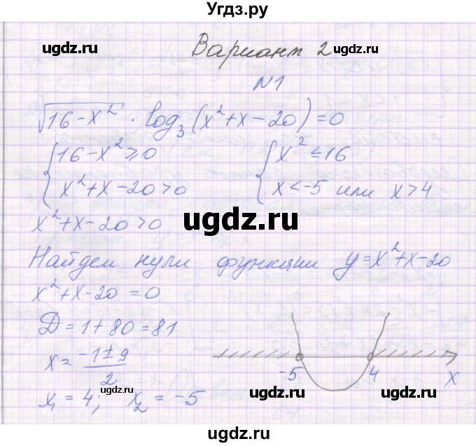 ГДЗ (Решебник) по алгебре 11 класс (самостоятельные работы ) Александрова Л.А. / С-34. вариант номер / 2