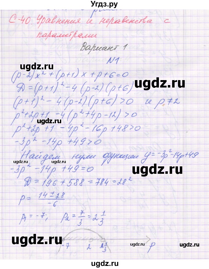 ГДЗ (Решебник) по алгебре 11 класс (самостоятельные работы ) Александрова Л.А. / С-40. вариант номер / 1