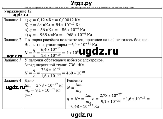 ГДЗ (Решебник №1) по физике 8 класс Исаченкова Л.А. / упражнение / 12