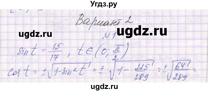 ГДЗ (Решебник) по алгебре 10 класс (самостоятельные работы ) Александрова Л.А. / С-48. вариант номер / 2