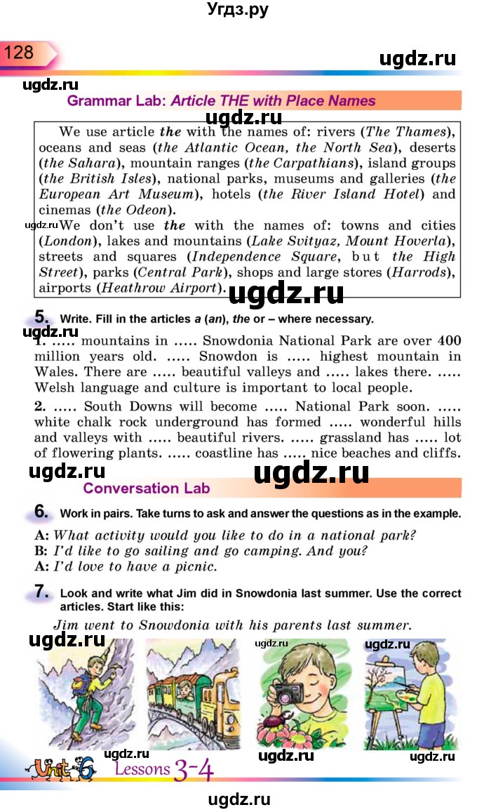 ГДЗ (Учебник) по английскому языку 5 класс Несвит А.М. / страница номер / 128