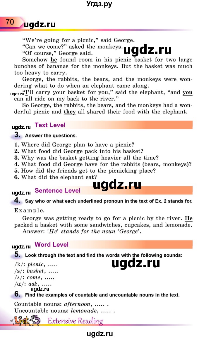 ГДЗ (Учебник) по английскому языку 5 класс Несвит А.М. / страница номер / 70