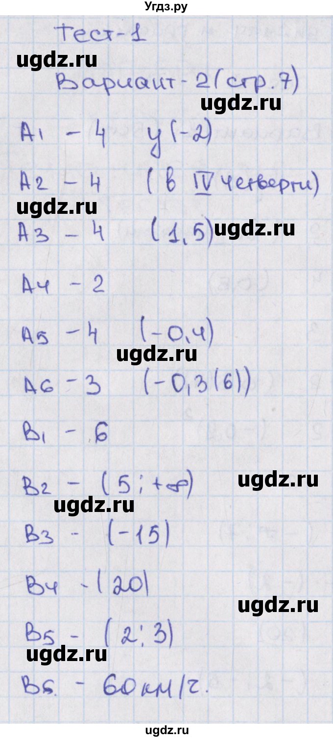 ГДЗ (Решебник) по алгебре 8 класс (тематические тесты) Чулков П.В. / тест 1. вариант номер / 2