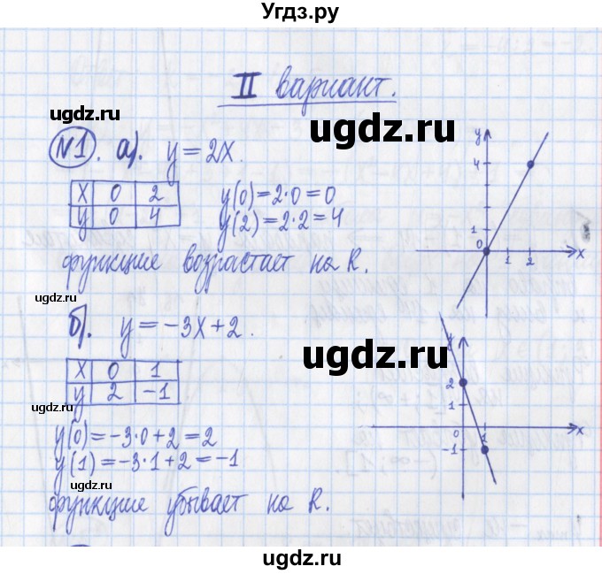 ГДЗ (Решебник) по алгебре 8 класс (дидактические материалы ) Потапов М.К. / контрольные работа / К-5 / вариант 2 / 1