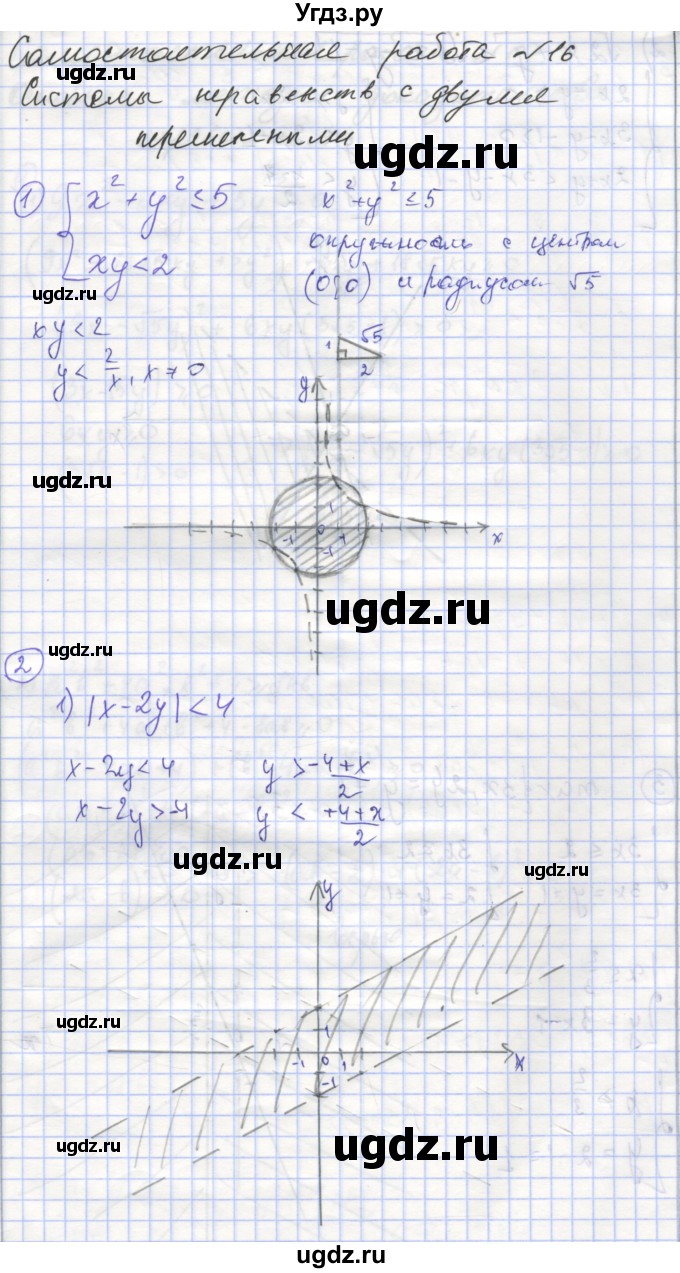 ГДЗ (Решебник) по алгебре 9 класс (самостоятельные и контрольные работы ) Мерзляк А.Г. / самостоятельные работы / вариант 1 / 16
