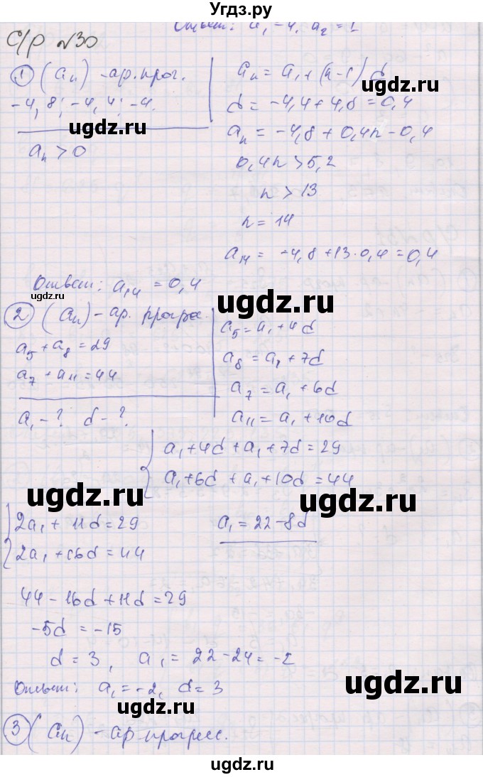 ГДЗ (Решебник) по алгебре 9 класс (самостоятельные и контрольные работы ) Мерзляк А.Г. / самостоятельные работы / вариант 4 / 30