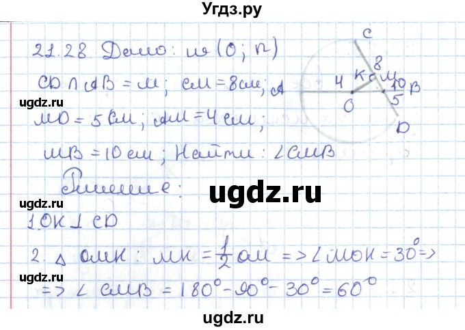 ГДЗ (Решебник) по геометрии 7 класс Мерзляк А.Г. / параграф 21 / 21.28