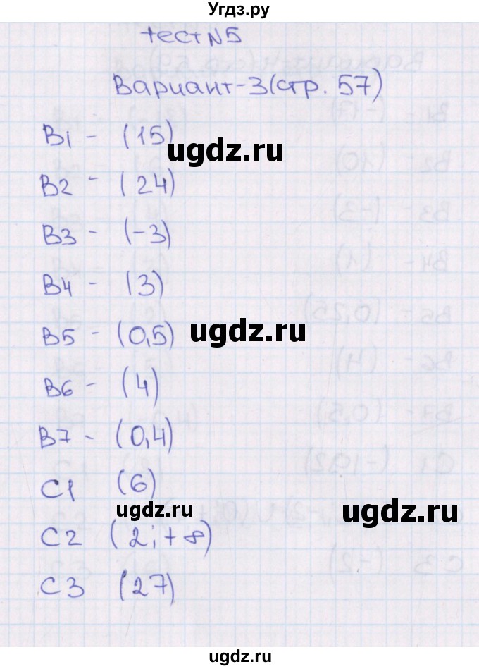 ГДЗ (Решебник) по алгебре 11 класс (тематические тесты ЕГЭ) Ю.В. Шепелева / тест 5. вариант / 3