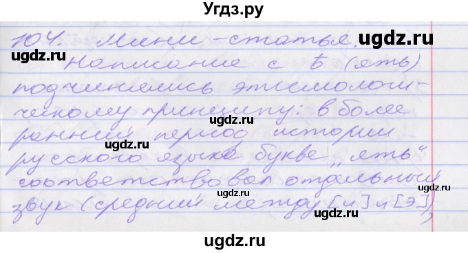 ГДЗ (Решебник к учебнику 2016) по русскому языку 10 класс Гусарова И.В. / упражнение / 104