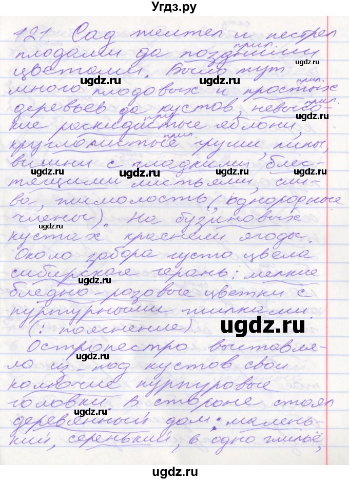 ГДЗ (Решебник к учебнику 2016) по русскому языку 10 класс Гусарова И.В. / упражнение / 121