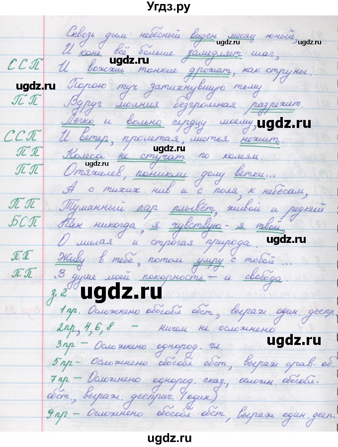 ГДЗ (Решебник) по русскому языку 9 класс (рабочая тетрадь) Литвинова М.М. / упражнение номер / 34(продолжение 2)