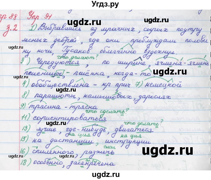 ГДЗ (Решебник) по русскому языку 9 класс (рабочая тетрадь) Литвинова М.М. / упражнение номер / 91