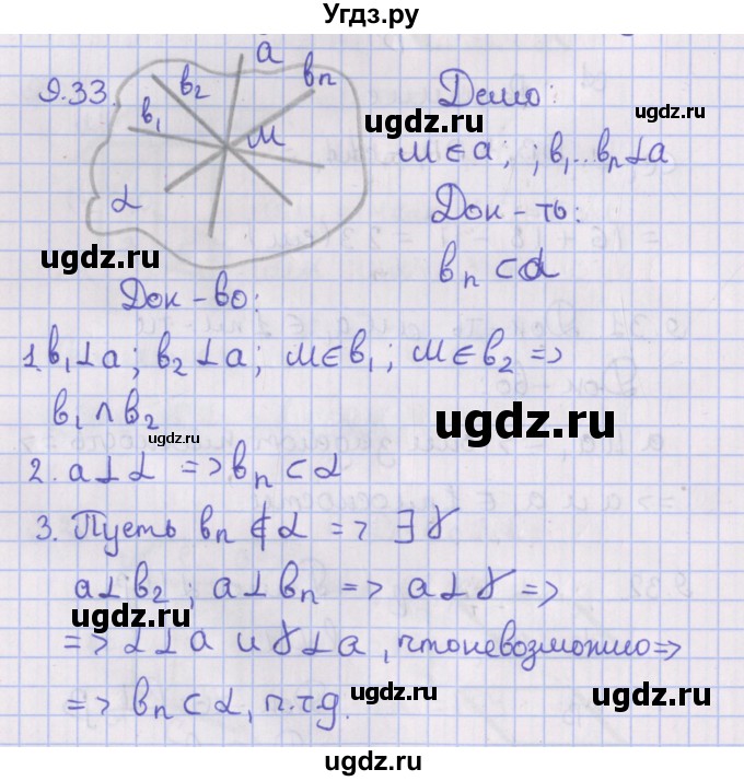 ГДЗ (Решебник) по геометрии 10 класс Мерзляк А.Г. / параграф 9 / 9.33