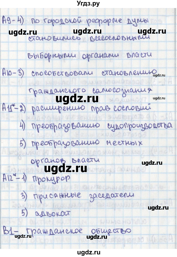 ГДЗ (Решебник) по истории 8 класс (контрольно-измерительные материалы России) Волкова К.В. / тест 21. вариант / 2(продолжение 2)