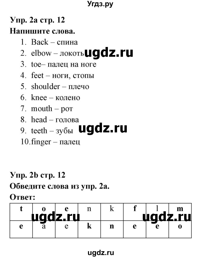 ГДЗ (Решебник) по английскому языку 5 класс Л. М. Лапицкая / часть 2. страница / 12