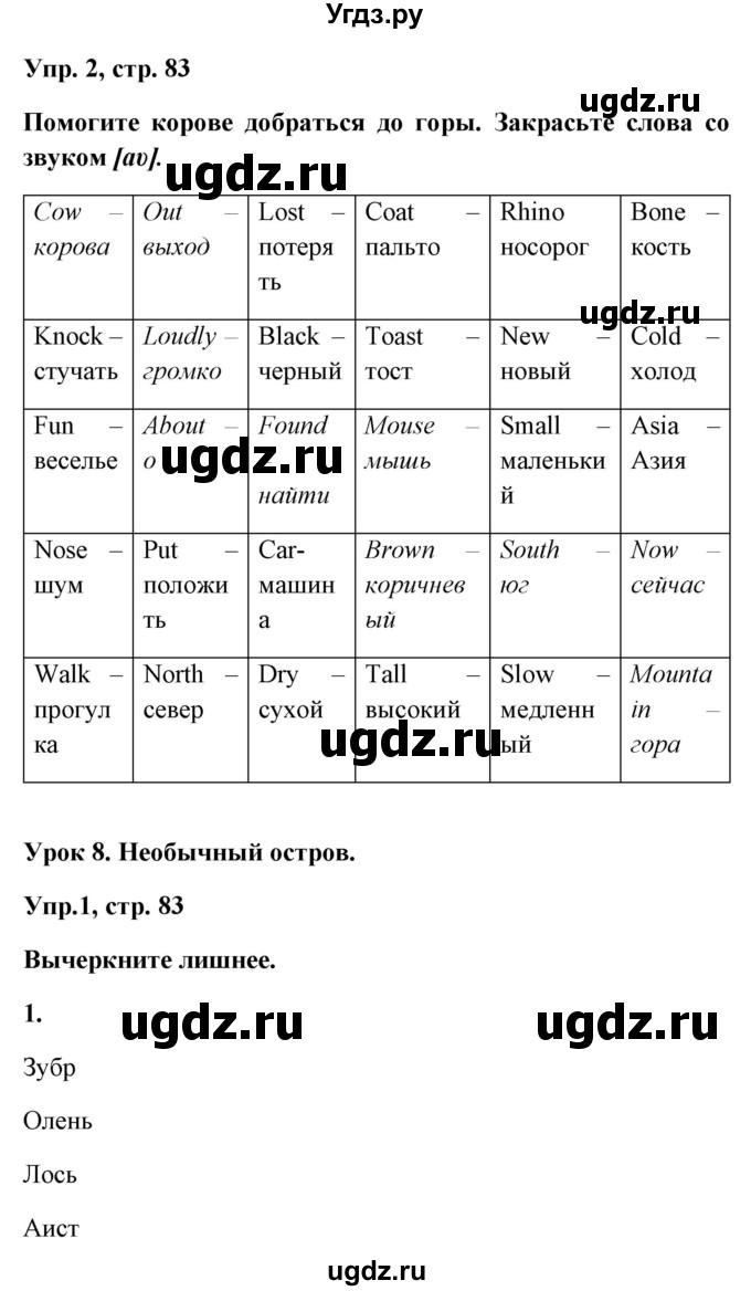 ГДЗ (Решебник) по английскому языку 5 класс Л. М. Лапицкая / часть 2. страница / 83