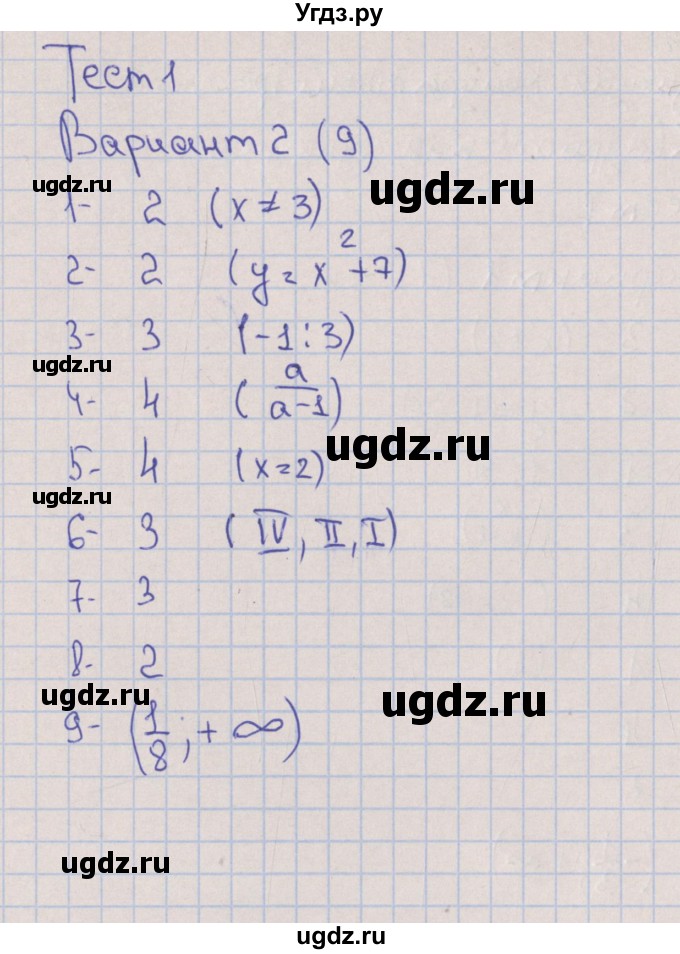 ГДЗ (Решебник) по алгебре 9 класс (тематические тесты ОГЭ) Дудницын Ю.П. / тест 1. вариант / 2