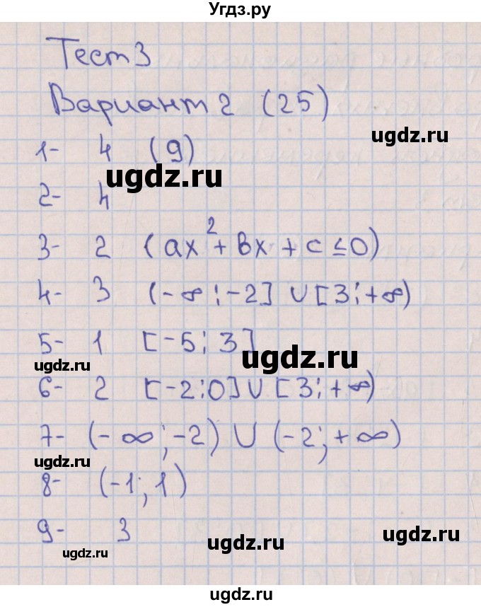 ГДЗ (Решебник) по алгебре 9 класс (тематические тесты ОГЭ) Дудницын Ю.П. / тест 3. вариант / 2