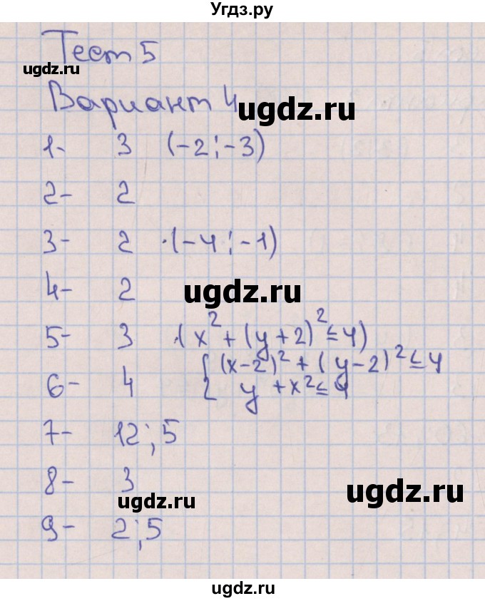 ГДЗ (Решебник) по алгебре 9 класс (тематические тесты ОГЭ) Дудницын Ю.П. / тест 5. вариант / 4