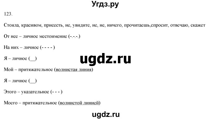 ГДЗ (Решебник) по русскому языку 6 класс (рабочая тетрадь ) Л.А. Тростенцова / упражнение / 123