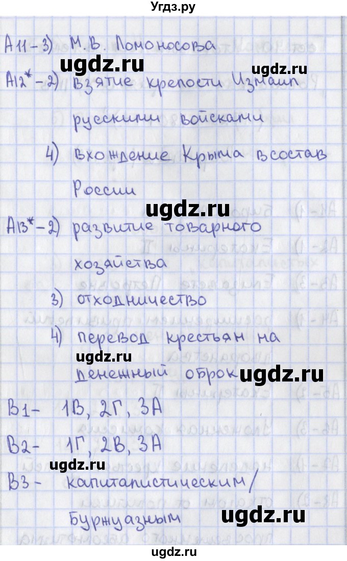 ГДЗ (Решебник) по истории 7 класс (контрольно-измерительные материалы) Волкова К.В. / тест 40. вариант / 1(продолжение 2)