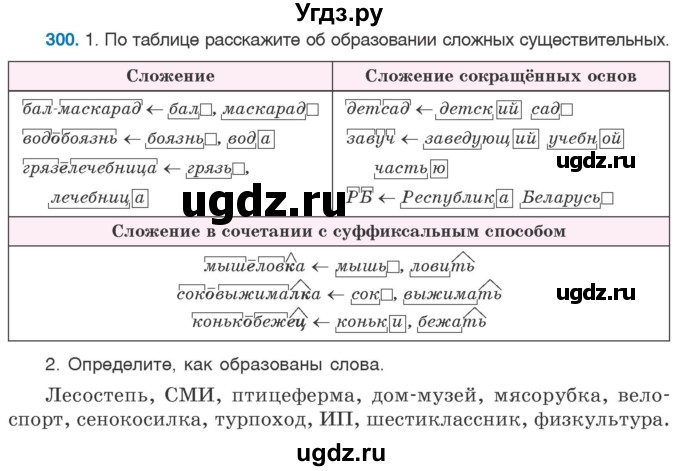 ГДЗ (Учебник 2020) по русскому языку 6 класс Л. A. Мурина / упражнение / 300