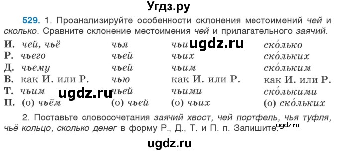 ГДЗ (Учебник 2020) по русскому языку 6 класс Л. A. Мурина / упражнение / 529