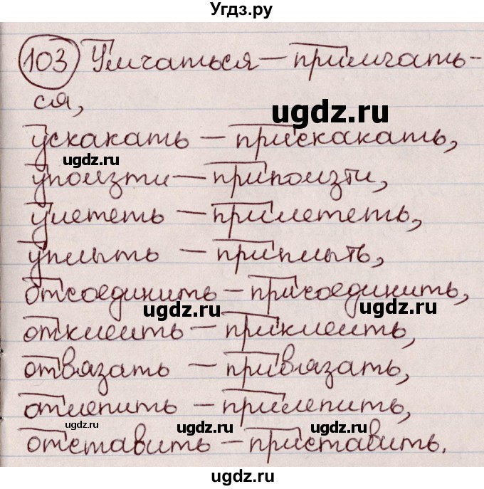 ГДЗ (Решебник к учебнику 2020) по русскому языку 6 класс Л. A. Мурина / упражнение / 103