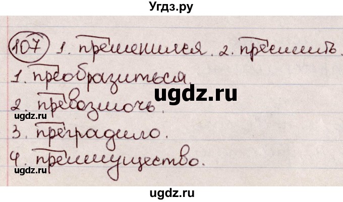 ГДЗ (Решебник к учебнику 2020) по русскому языку 6 класс Л. А. Мурина / упражнение / 107