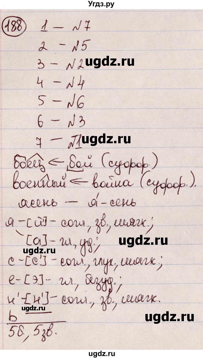 ГДЗ (Решебник к учебнику 2020) по русскому языку 6 класс Л. A. Мурина / упражнение / 188