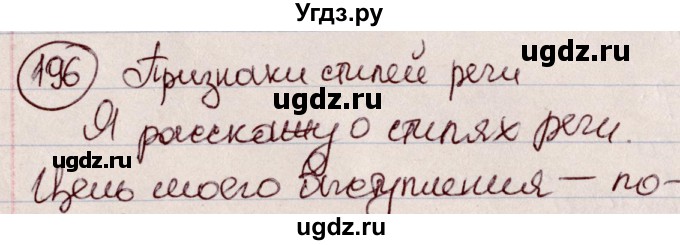 ГДЗ (Решебник к учебнику 2020) по русскому языку 6 класс Л. A. Мурина / упражнение / 196