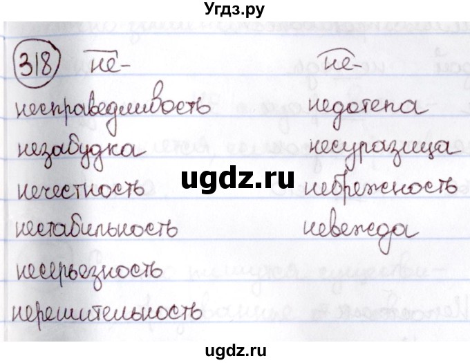 ГДЗ (Решебник к учебнику 2020) по русскому языку 6 класс Л. А. Мурина / упражнение / 318