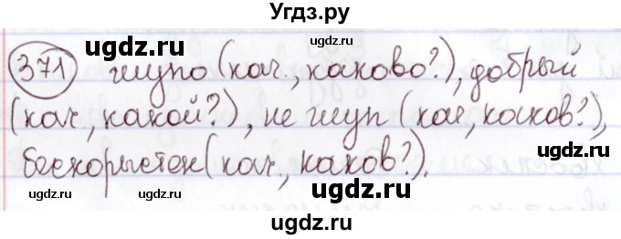 ГДЗ (Решебник к учебнику 2020) по русскому языку 6 класс Л. A. Мурина / упражнение / 371