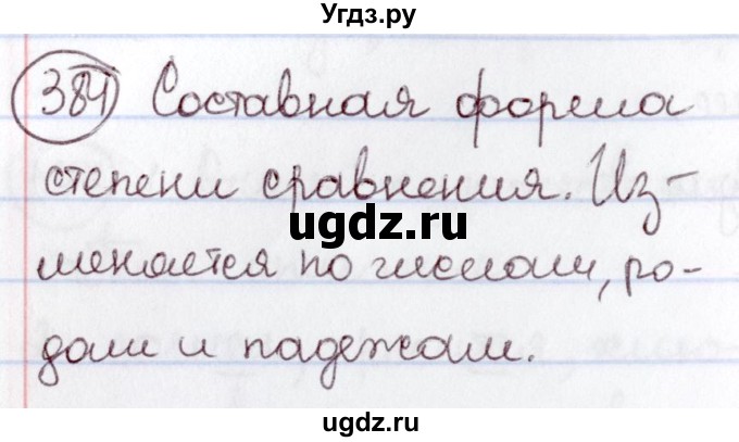 ГДЗ (Решебник к учебнику 2020) по русскому языку 6 класс Л. A. Мурина / упражнение / 384