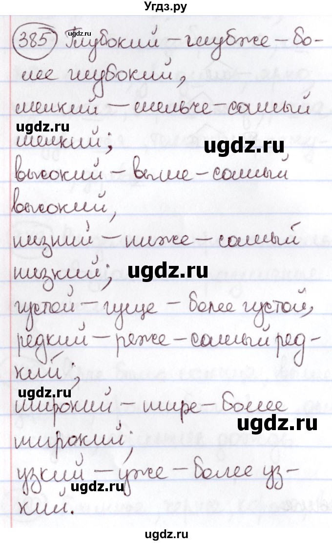 ГДЗ (Решебник к учебнику 2020) по русскому языку 6 класс Л. А. Мурина / упражнение / 385