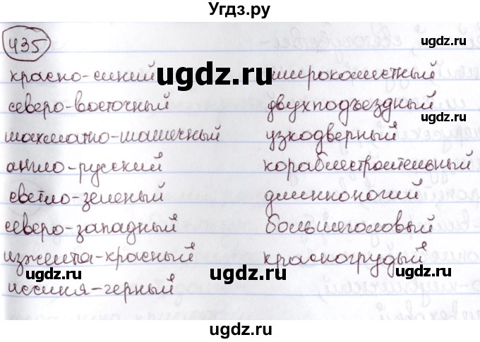 ГДЗ (Решебник к учебнику 2020) по русскому языку 6 класс Л. А. Мурина / упражнение / 435