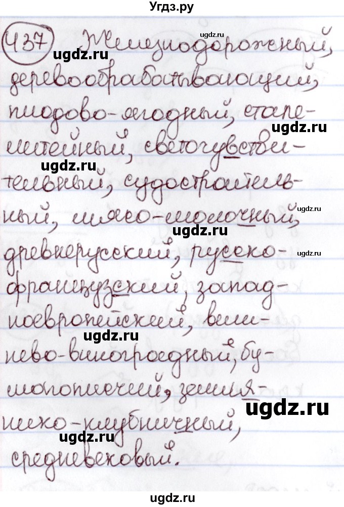 ГДЗ (Решебник к учебнику 2020) по русскому языку 6 класс Л. A. Мурина / упражнение / 437