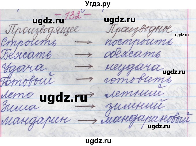 ГДЗ (Решебник №1 к учебнику 2015) по русскому языку 6 класс Л. A. Мурина / упражнение / 132